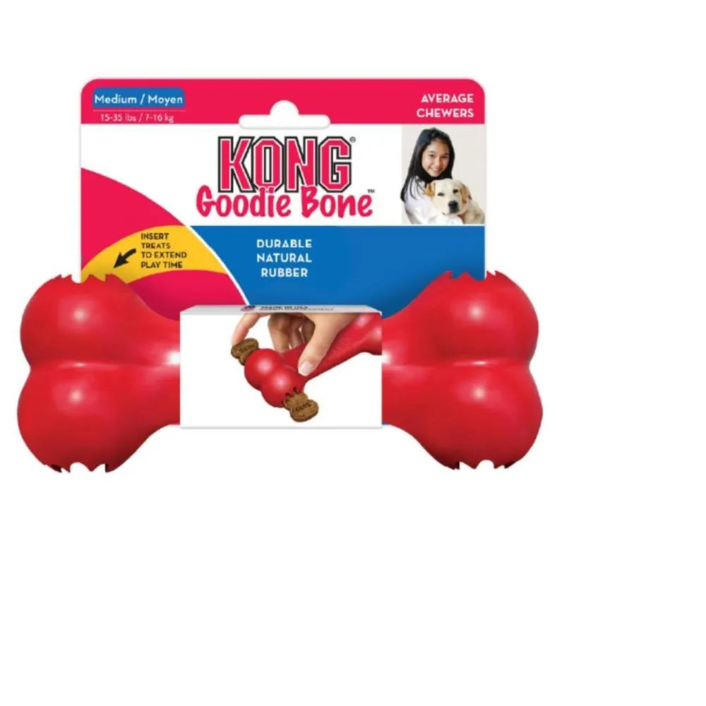 KONG Goodie Bone - Durable Rubber Treat Dispensing Dog Toy