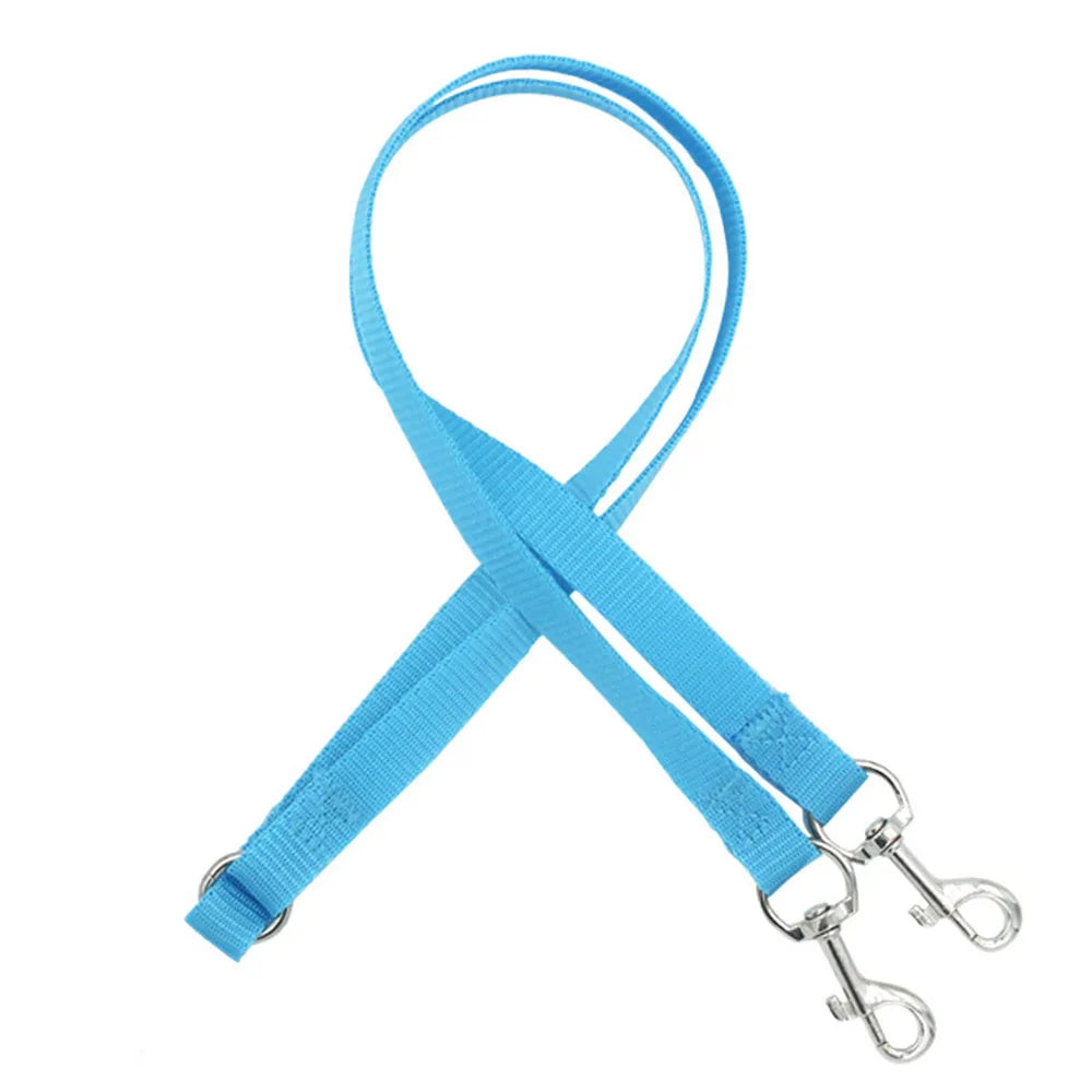 Dual Dog Leash Coupler - Nylon Double Leash for Walking Two Dogs