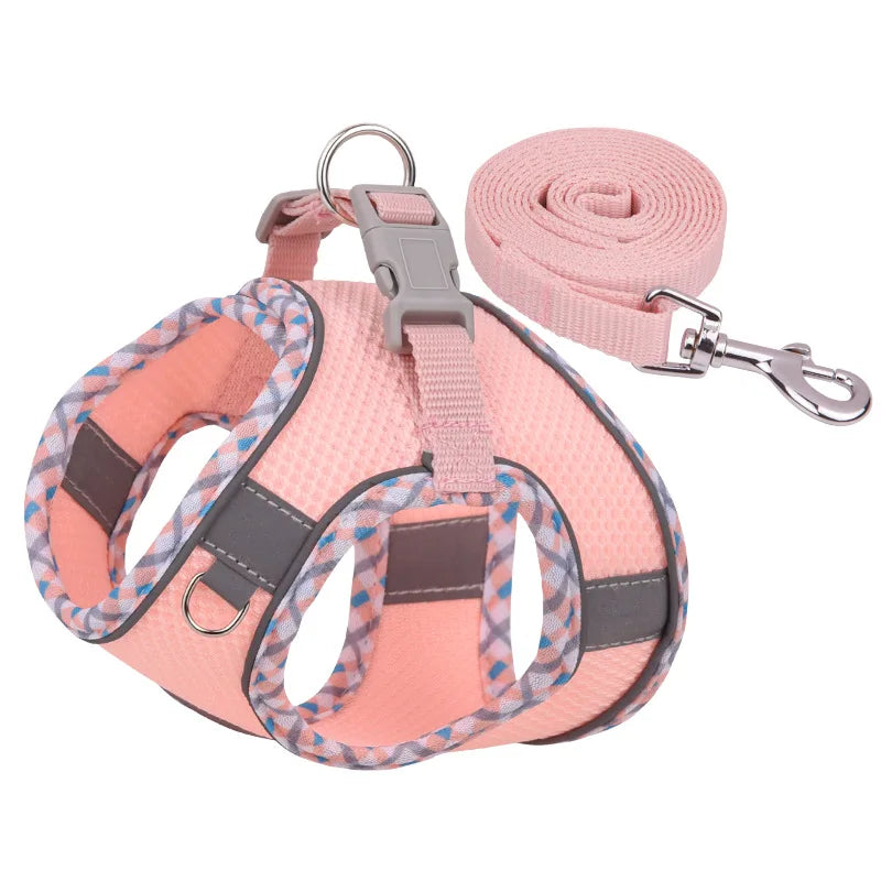 Reflective Mesh Dog Harness & Leash Set - Breathable for Small to Medium Dogs