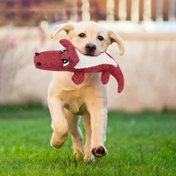 Interactive Plush Alligator Dog Toy - Chew & Squeak Fun for Pets