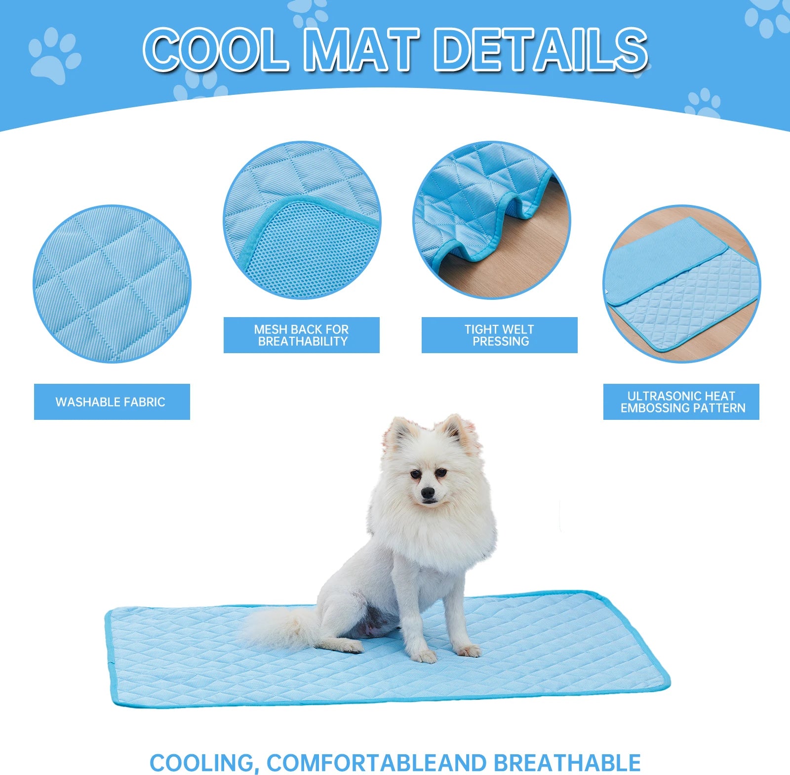 Cooling Dog Mat - Breathable & Washable Summer Pad for All Pets