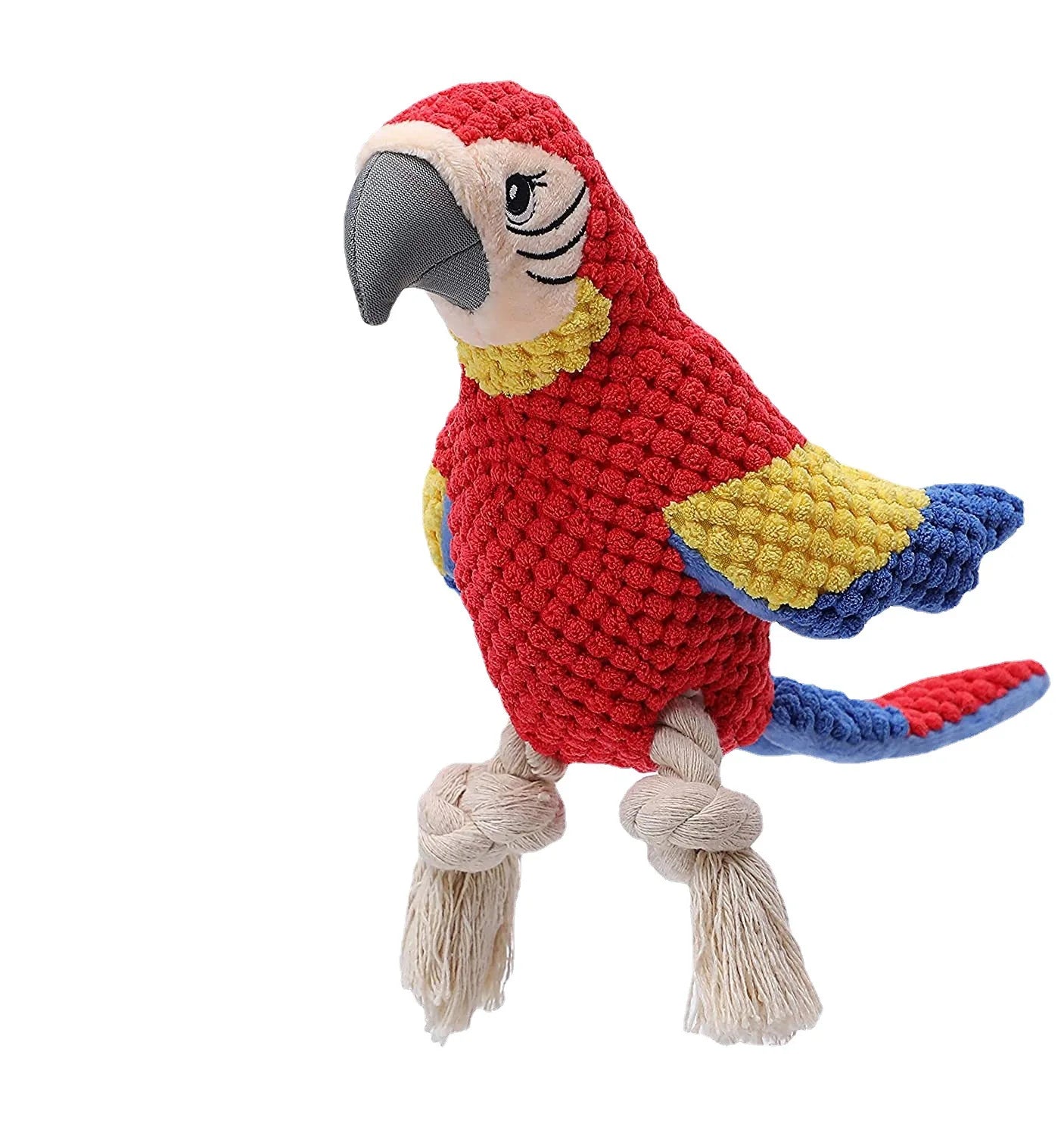 Indestructible Plush Parrot Dog Toy - Squeaky & Durable