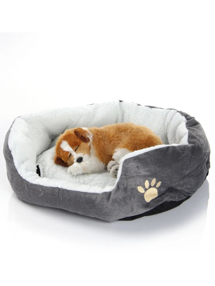 Warm Plush Dog Sofa Bed - Washable & Cozy for Small Pets