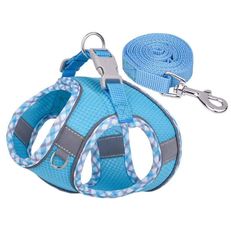 Reflective Mesh Dog Harness & Leash Set - Breathable for Small to Medium Dogs