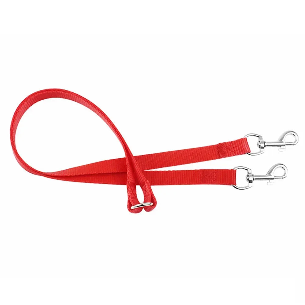 Dual Dog Leash Coupler - Nylon Double Leash for Walking Two Dogs