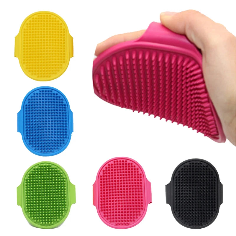 Soft Rubber Pet Brush – Silicone Bath Comb for Dogs and Cats